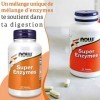 Now Foods, Super Enzyme, 90 Comprimés, Testé en Laboratoire, Dose Élevée, Calcium, Sans Gluten, Sans Soja, Sans OGM