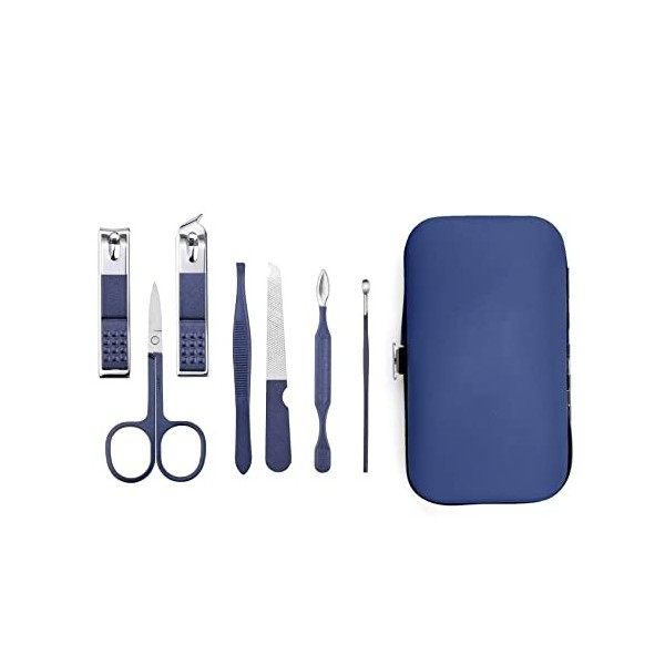 Ikadiya Kit Manucre Pedicure[blu], Coupe Ongle Professionnel Coupe Cuticule Acier Inoxydable, Trousse De Pédicure Manucure, T