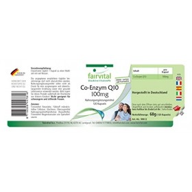 Fairvital | Co-enzyme Q10 100mg - boite de 4 mois - VEGAN - Fortement dosé - 120 capsules - ubiquinone