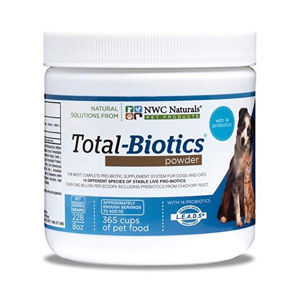 NWC Naturals- Total-Biotics- Probiotics for Dogs and Cats - Treats 365 Cups of Pet Food by NWC Naturals