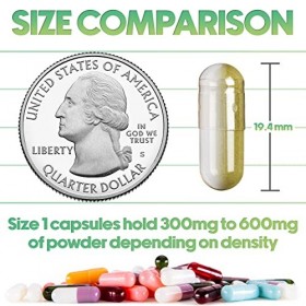 Capsules Express - Taille 1 - Capsules végétaliennes vides - 1 - Certifié casher et halal - Capsules végétariennes/végétales 