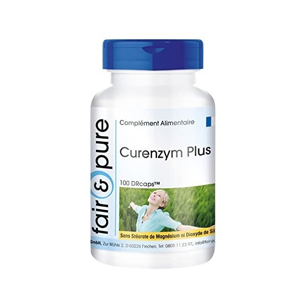 Fair & Pure® - Curenzym Plus - complexe enzymatique à libération retardée - 100 DRCaps - avec bromélaïne - trypsine - chymotr