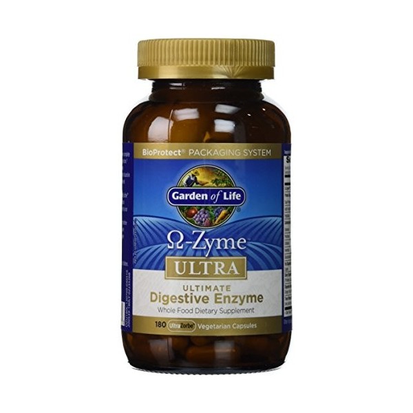 Garden of Life, Ultra O-Zyme, Ultime mélange denzymes digestifs, 180 Capsules végétales