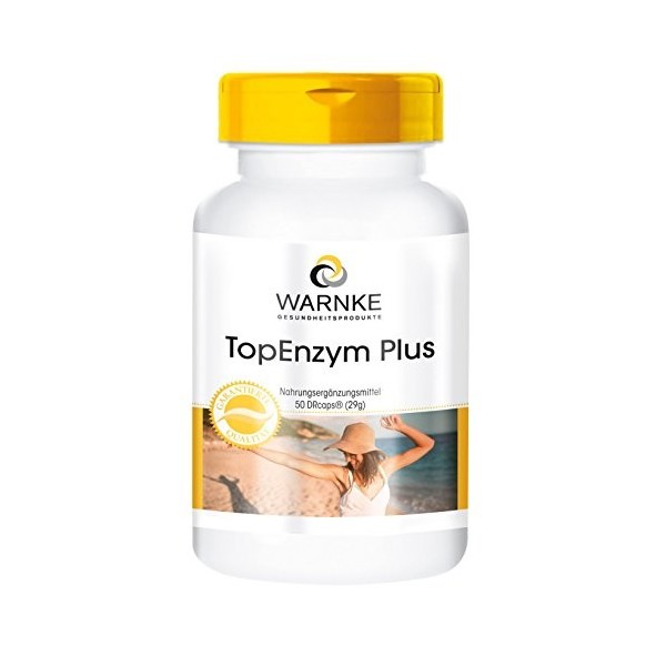 Top Enzyme Plus - 50 DRcaps - Bromélaine, Trypsine, Chymotrypsine et Rutoside | Warnke Vitalstoffe