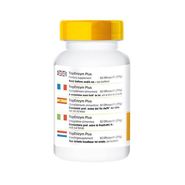 Top Enzyme Plus - 50 DRcaps - Bromélaine, Trypsine, Chymotrypsine et Rutoside | Warnke Vitalstoffe
