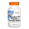 Doctors Best Betaine HCL Pepsine & Gentian Bitters - 120 gélules - Soutien digestif, équilibre acidique, santé intestinale