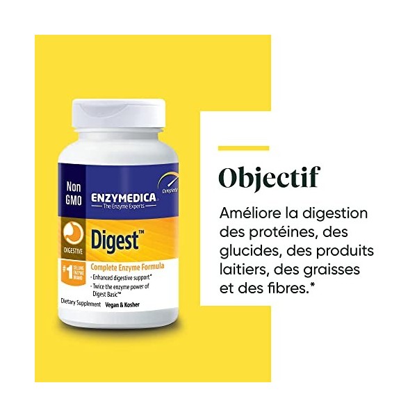 Enzymedica Digest, Formule enzymatique complète pour la santé digestive de chacun, avec une gamme complète denzymes pour la