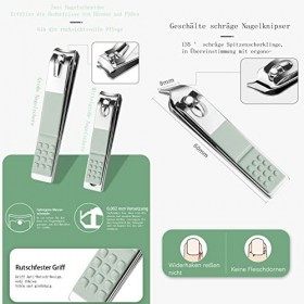 Kit de manucure professionnel en acier inoxydable pour pédicure et pédicure - 16 en 1 vert 