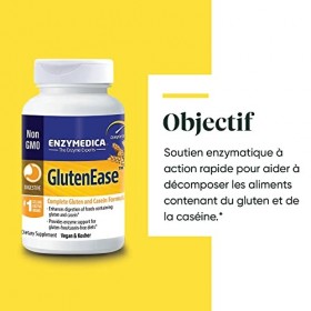 Enzymedica, Glutenease, Indiqué Contre Le Gluten Et La Caséine, Formule Enzymatique, Améliore LAbsorption Des Nutriments Et 