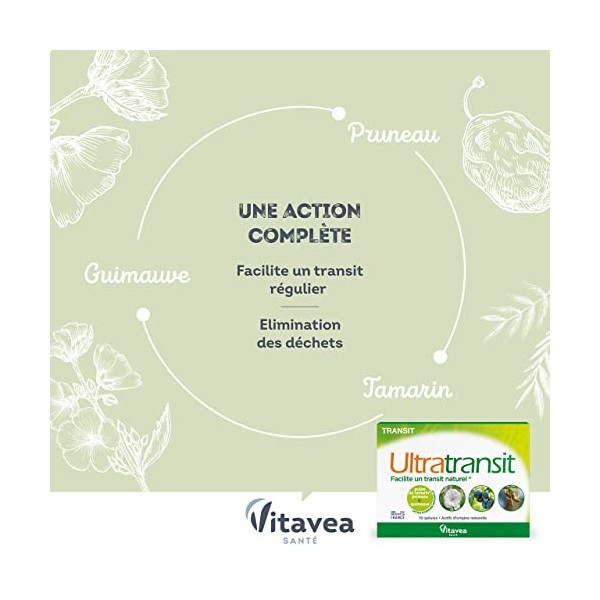 Vitavea - Ultratransit - Jus de Pruneau, Pulpe de Tamarin, Guimauve - Facilite un transit intestinal naturel, confort intesti