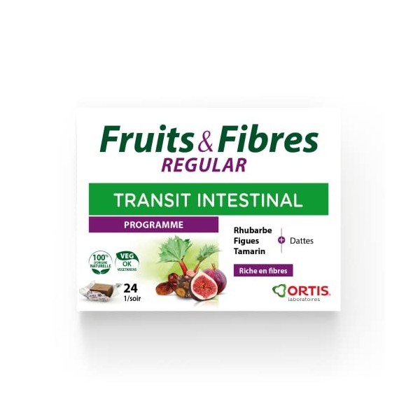 LABORATOIRES ORTIS - FRUITS & FIBRES REGULAR 24 cubes - Transit intestinal - Rhubarbe