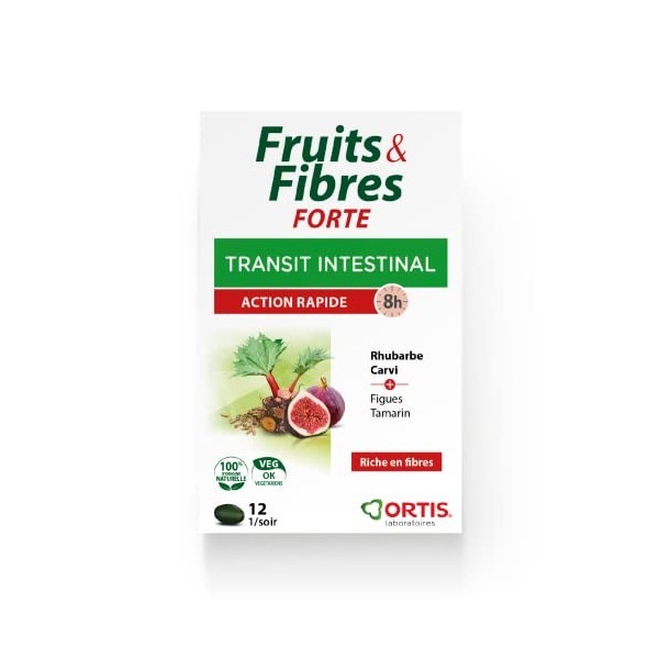 ORTIS 40061173 Fruits&Fibres Forte Transit itestinal 12 Comprimés