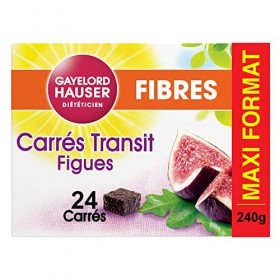 Gayelord Hauser Carrés Transit Figues et Fibres - Maxi Format - 1 paquet 24 x 10 g