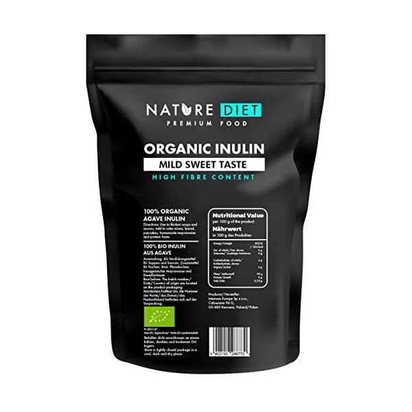 Nature Diet - Inuline biologique 1000g | Extraite d’agave | Prébiotique naturel