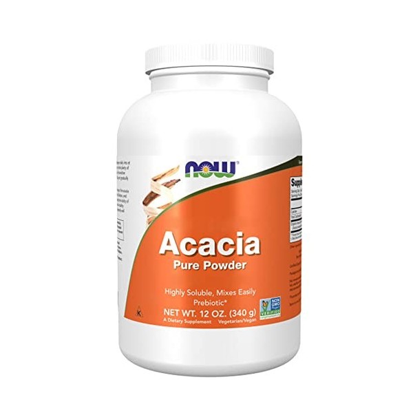 Now Foods, Acacia Fiber Fibre dAcacia , Fibre Naturelle, 240g de Poudre végétalienne, Testé en Laboratoire, Sans Soja, Sans