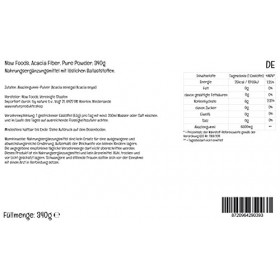 Now Foods, Acacia Fiber Fibre dAcacia , Fibre Naturelle, 240g de Poudre végétalienne, Testé en Laboratoire, Sans Soja, Sans