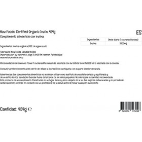 Now Foods, Certified Organic Inulin Inuline Biologique , 454g Poudre végétalienne, Testé en Laboratoire, Sans Soja, Sans Glu