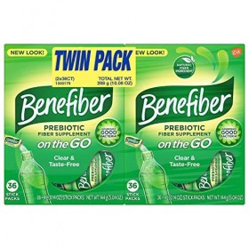 Benefiber On The Go Fiber Supplement Stick Twin Pack 72 ct. 