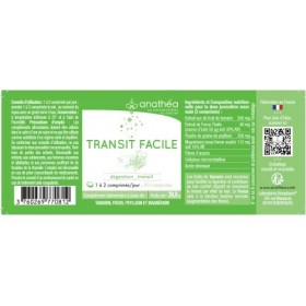 Anathea Transit Facile -Complément Alimentaire Naturel pour votre digestion et vos intestins- Fabriqué en France- Boîte de 60