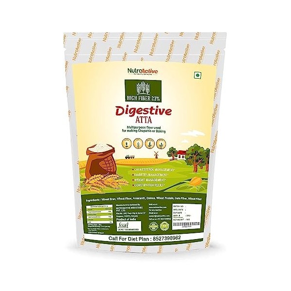 Green Velly Digestive Atta High Fiber 25% Wheat Bran Flour - 1 Kg