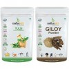 CROW B Naturall Lot de 2 poudres Tulsi, poudre Giloy 100 g chacune Combo Pack - 200 g
