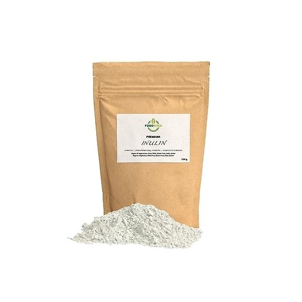 Poudre dInuline 100g - Fibre Prébiotique pour le Maintien Physiologique de lIntestin - Inuline de Chicorée 100% Pureté