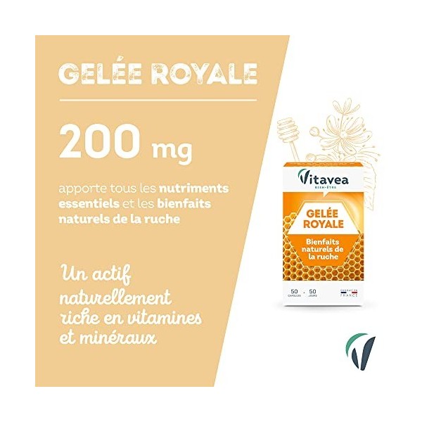 Vitavea - Complément Alimentaire Gelée Royale Encapsulée - Bienfaits Naturels de la Ruche - Tonus et Vitalité - Produit de la