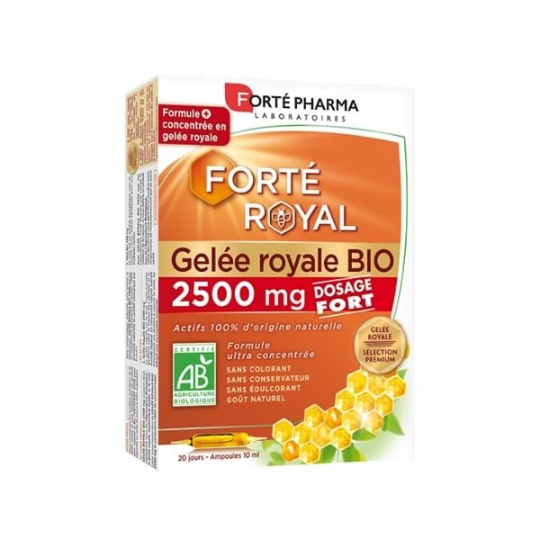 Forté Pharma - Gelée Royale Bio 2500 mg | Complément Alimentaire Immunité et Défenses - Gelée Royale Bio ultra concentrée, Mi