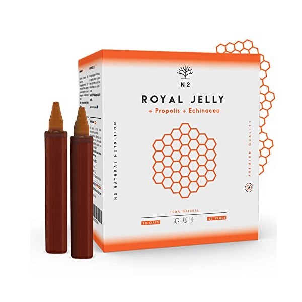 Gelee Royale Propolis Echinacea 200mg et Vitamine C. Anti fatigue. Regain de Energie Vitale. Royal Honey Renforcement lorgan