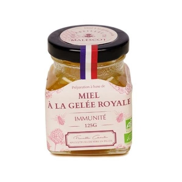 Miel Gelée Royale Bio - Origine 100% Française - Pot de 125 g - LES ABEILLES DE MALESCOT