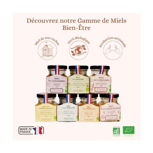 Miel Gelée Royale Bio - Origine 100% Française - Pot de 125 g - LES ABEILLES DE MALESCOT