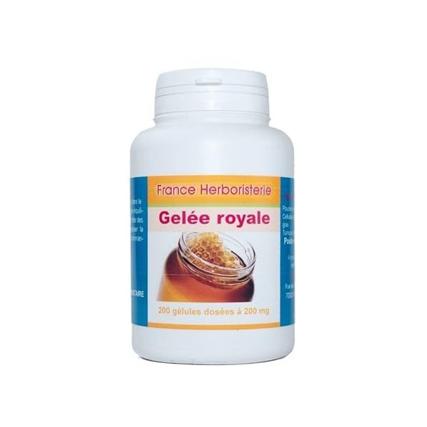 GELULES GELEE ROYALE pure 200 gélules dosées à 200 mg.