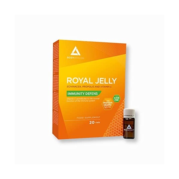 Bodyathlon– Gelée Royal Inmuno Defens- 20 ampoules– Renforce les défenses- Propolis Échinacée Vitamine C - Combat la fatigue 