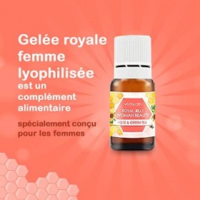 Verihealth Woman Beauty - Gelée Royale Lyophilisée avec Vitamine E, Q10 et Thé Vert - 20 Flacons - Aide à lÉquilibre Hormona
