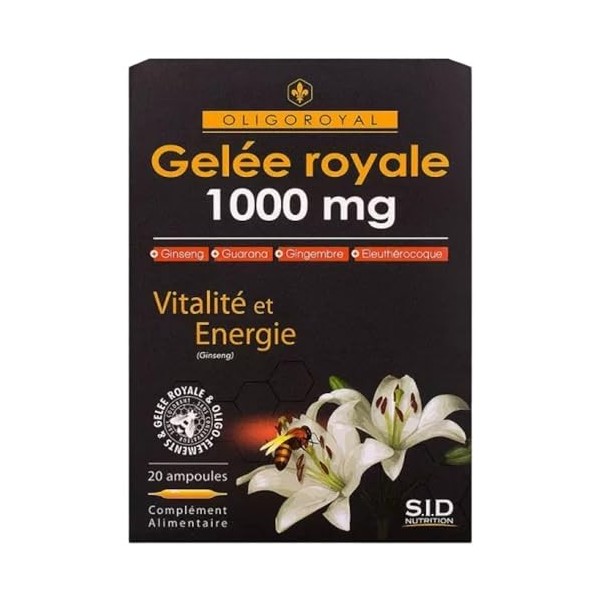 S.I.D Nutrition Oligoroyal Gelée Royale 1000 mg Vitalité et Énergie 20 Ampoules