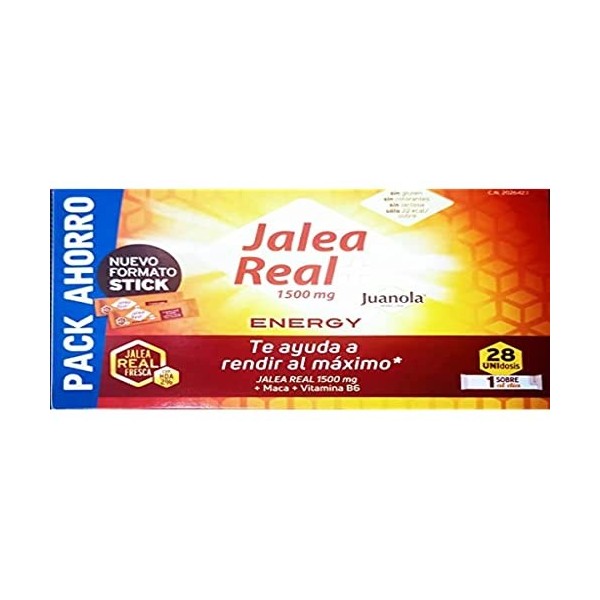 JUANOLA JALEA REAL ENERGY 1500 mg 28 SOBRES 10 ml Pack 14 + 14