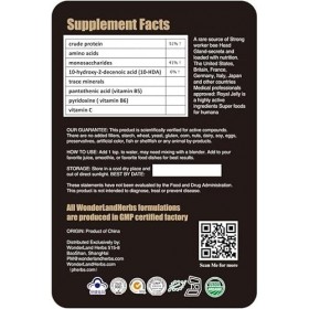 Poudre lyophilisée de gelée royale biologique, 6 % 10-HAD, herbe énergétique anti-âge, 100 g