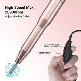 MelodySusie Lime a Ongle Electrique,Ponceuse pour Ongles Professionnel avec 11 Meuleuses - Kit de Manucure Pédicure.