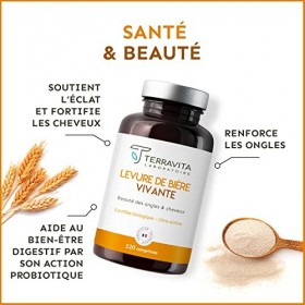 LEVURE DE BIÈRE Active BIO | Naturellement Riche en Biotine, Vitamines et Minéraux | Pousse des Cheveux, Ongles Forts et Peau