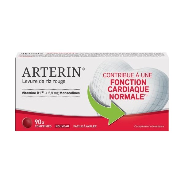 ARTERIN Levure de riz rouge 2,9 mg - Contribue à une fonction cardiaque normale* - Complément Alimentaire à base de levure de