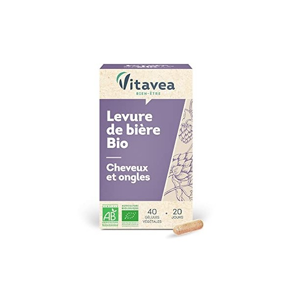 Vitavea - Levure de bière active BIO levure de bière revivifiable - Complément alimentaire cheveux et ongles bio : beauté d