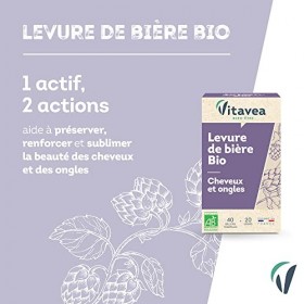 Vitavea - Levure de bière active BIO levure de bière revivifiable - Complément alimentaire cheveux et ongles bio : beauté d