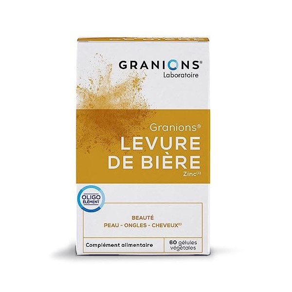 Levure de bière GRANIONS | Complement alimentaire beauté | Levure de biere 1500mg avec Zinc | Beauté de la peau, pousse cheve