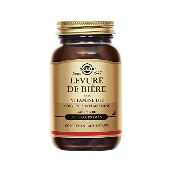 Solgar Levure de Bière - Beauté et Vitalité - Enrichie en Vitamine B12 - Hautement concentrée - Complément Alimentaire - Flac