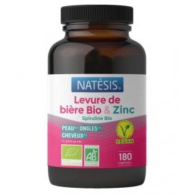 Levure de Bière BIO - Boostée au Zinc et Spiruline - Beauté Peau, Cheveux et Ongles - Antioxydant - 100% naturel et sans addi