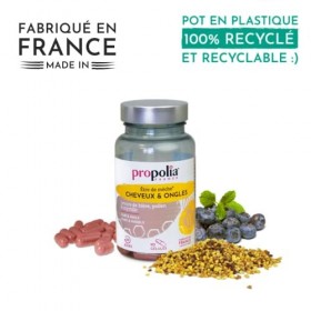 PROPOLIA - Beauté Cheveux & Ongles - Pollen/Levure de bière/Myrtille - Complément alimentaire - Fabriqué en France - 90 gélul