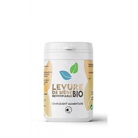 LEVURE DE BIERE REVIVIFIABLE BIO-embellissement de la peau, cheveux et ongles - Facilite le transit - 120 gélules - Immuniteb