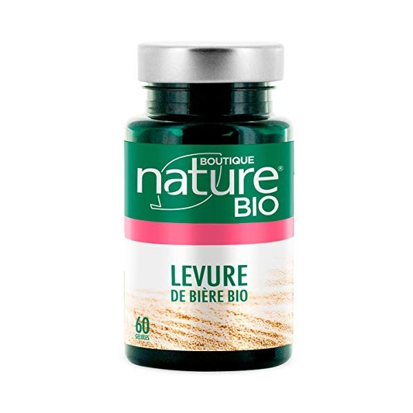 Boutique Nature - Complément Alimentaire - Peau/Cheveux/Ongle - Levure de Bière BIO - 60 Gélules Végétales - Redonne tonus au