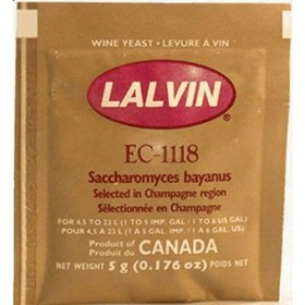 Lalvin, vin pétillant Levure EC-1118 Sachet 5 g - Idéal pour la fabrication du cidre et de champagne style vins