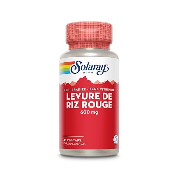 Solaray Levure de riz rouge | 45 capsules végétales